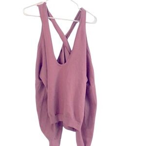 Open shoulder sweater sweatshirt pink 3X
